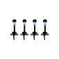 Naeve Lights LED Solar Set of 4 / 1x white LED with 1x NiMH / AAA / 600mA / 1.2V including fastening belt / height 21 cm / 5 cm diameter / material plastic, black 4076322 (garden products)