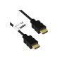 mumbi HDMI cable 2m - 19 pin.  HDMI plug> 19 pin, gold-plated, double shielded 1080p 1.3b (Electronics)