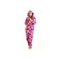 Combination hooded fleece pajamas - women - pink / white - size 38-52 (Clothing)