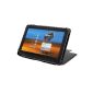 GTMax Folio Leather Case with Stand - Black for Samsung Galaxy Tab 2 10.1 P7500 P7510 Android 3.1 Honeycomb Tablet (Electronics)