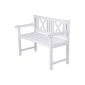 White garden bench - wooden - 108 x 85 x 53 cm - inside and out (Kitchen)