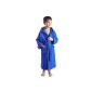 Children's bathrobe with hood for girls and boys, 100% cotton terry cloth (textiles)