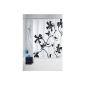 Wenko 20047100 Shower Curtain in Textile Jasmin Anti Mold 180x200 cm (Kitchen)