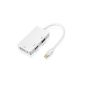 [1-year warranty] VicTsing 3 in 1 Mini DisplayPort (Thunderbolt) to HDMI / DVI / VGA DisplayPort Cable Adapter for Apple Mac Book Pro MacBook MacBook Air Mac Mini - White (Electronics)