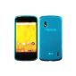 Luxburg® Shell Case Cover LG Google Nexus 4 silicone case TPU Maya Blue / Clear Blue (Electronics)