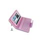 Mavis's Diary Leather Case with Bluetooth QWERTY Keyboard for Samsung Galaxy Tab 2 7.0 GT-P3100 P3110 P3113 inch P3108 P6200 P6210 8GB / 16GB / 32GB, Pink (Electronics)