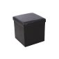 Songmics Stool Pouf Cube Dice Foldable Safe / Black LSF101 Storage box
