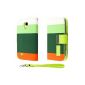ECENCE Samsung Galaxy S4 mini i9195 Protective Case Cover Pouch Wallet Case + 23040206 green screen protector (Electronics)
