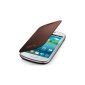 itronik® Flip Cover Protective display cover for Samsung Galaxy S3 SIII I8910 Mini brown (Wireless Phone Accessory)