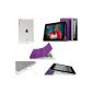 SMART COVER Case + Purple Crystal transparent Case for Apple Ipad The New Ipad 3 and 4