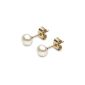 Kimura Pearls - E11950 - 25 - Female Earrings - Yellow gold 375/1000 (9 carats) 0.3 Gr - Freshwater pearls (jewelery)