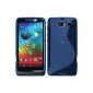 Silicone Case for Motorola Razr I - S-style blue - Cover PhoneNatic ​​Cover + Protector (Wireless Phone Accessory)