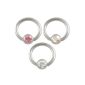 Set of 3 1.2 8mm clamping ring BCR Steel Captive Piercing Aurora Borealis crystal Tragus Helix eyebrow body jewelry BLCE (jewelry)