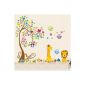 Jungle Zoo: Owls on tree with giraffe and lion among children's nursery (baby products)