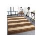 Carpet Modern flat strips of fabric Sisal optics designer rug Beige Cream, Size: 160x220 cm