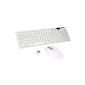 Set TRIXES thin white wireless keyboard + wireless optical mouse for PC and laptop