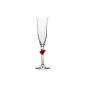 Set of 2 champagne flutes - red hearts - Valentine's Day - 