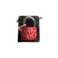 Love Lock RED 50mm extra large incl. Engraving on both sides + velvet bag