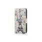 YOKIRIN Samsung Galaxy S5 Mini SV mini Eiffel Tower and butterfly Design Black Flip Cover Leather Wallet Case Folio Cover Case Cover Cell Phone Shell Shell Back Cover card slots in BookStyle with Stand Function credit (Electronics)