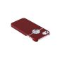 © AC-Diffusion - Iphone 5 and 5S - Rear protection clip - Metallic Red and chrome decor - Apple Logo apparent - Screen protection film available (Electronics)