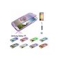 I Protective Direct - Funda para Accessory Kit for Samsung Galaxy S3 i9300 i9305 / S III GT-i9300 Case Pouch Wallet Case Silicone Gel Transparent color, Pink, and Purple + 1 film screen protector + 1 Mini Stylus Touch Pen (Purple ) (electronic devices)