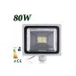 [Himanjie] cool white 80W LED floodlight lamp SMD 7000-7500lm Wandstrahler Spots cool white cold light spotlight Spotlight LED floodlight Exterior projector Garden lamp (SMD with motion)