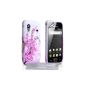 Yousave Accessories Case White / Pink Flowers Bee Pattern Silicone Gel Protective Carrying Case for the Samsung Galaxy Ace S5830 with screen protector and microfiber polishing cloth Grey (Accessories)