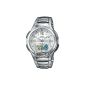 Casio - AQ-180WD-7B - Casual - Mixed Watch - Quartz Analog - Digital - White Dial - Bracelet Grey (Watch)