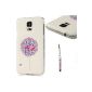 VCOER 1x PC Rigid hull Drawing Colorful Watercolor Dandelion Ball Multicolor Short Capacitive Stylus + 1x full Rhinestone Multicolor for Samsung Galaxy S5 SV I9600 (Electronics)