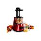 Klarstein Fruitpresso Slow Juicer juicer juicer (150W 70 U / min, lots of accessories, easy to clean) red