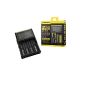Nitecore Charger D4 New 2014 Version + Car Charger for Li-ion 26650 22650 18650 17670 18490 17500 18350 16340 14500 10440 RCR123 Ni-MH and Ni-Cd AA AAA AAAA C Rechargeable Batteries LCD Displays Clearly Built Reload Loading Capable Of Batteries 4 Simultaneously Certified EU ROHS FCC CEC Modules (Electronics)