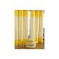 Homescapes - Pair of curtain eyelets 100% cotton - Yellow Stripes - Ready to install 137 x 182 cm