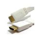 White Flat HDMI High Speed ​​cable for 3D TV panels 1.4 m cord Gold 10 (Electronics)