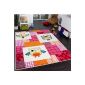 Carpet Nursery Trendy Owls Rug owl Multi-colored Pink Cream, Size: 80x150 cm (household goods)