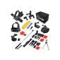 BEEWAY® Sports Camera Accessories Bundle 13-in-1 accessory about 37 Parts Sets Kit For Go Pro GoPro Hero 1 2 3 3+ 4 Silver Black Edition Original Camera, Wifi SJCAM QUMOX SJ4000 M10 Action Camera, Sunco DREAM 2 Sport Cam DV etc, includes: Chest Body Harness Adjustable Belt Strap + Vented Helmet Strap Mount + Curved Adhesive Helmet Side + Mount + Front Mount Kit + Elastic Adjustable Head Strap + Extendable Handheld Telescopic monopod + Bike Motorcycle Handlebar Seatpost Mount + Car Windshield Suction Cup Mount Stand Holder + Floaty Sponge + Floating Hand Grip Handle Mount + 360 Degree Rotation Wrist Strap + Hand Hat Belt Quick Clip with Screw + Mini Tripod (Electronics)