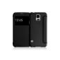 JAMMYLIZARD | Transparent Window Flip Case Cover for Samsung Galaxy S5, black (Accessories)