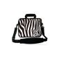 Luxburg® cover design neoprene sleeve case with shoulder strap and pouch for 13.3-inch laptop, reason: Zebra
