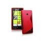 Case Soft Silicone Cover Nokia Lumia 520 incl.  Protector S-Line screen Rot (Electronics)