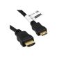 mumbi MINI HDMI cable 1.3b 1080p Full HD / Mini HDMI C Male to HDMI A plug - gold plated contacts 1.5m (Electronics)