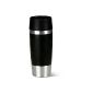 EMSA 513361 Insulated Travel Mug sleeve, black, 0.36 liters (4 hrs. Hot, 8 hrs. Cold, Dishwasher, 360 drinking spout, 100% leak-proof) (household goods)