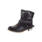 Sopily - Fashion Footwear Ankle Biker Cavalier Montante women lace strings Talon block 2 CM - Black (Clothing)