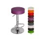 Bar stool - VIOLET - 360 ° rotating - with footstool - seat Ø 35 cm - 8 cm thick - adjustable height - chrome and synthetic leather - VARIOUS COLORS