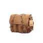 Sulandy @ Grand shoulder bag wallet finishing military school leather, new, vintage style canvas, unisex