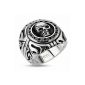 CULT PIERCING - Jewellery Biker Men's Ring, stainless steel, Retro Gothic Skull Skull - Silver GR.67 (jewelry)