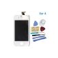 Choice Flylink®- White and Black Glass Touch Canvas + LCD For iPhone 4S, iPhone 4, Touch Screen LCD & Kit Scanner Replacement IPhone 4S 4 (tools included) (iphone 4 White) (Electronics)