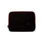 SumacLife black Microfiber Microfiber Cover Shock Resistant Shockproof Pouch Notebook Case 39.6 cm (15.6-inch) notebook for Acer Aspire Style Sony Vaio Asus Fujitsu LifeBook Samsung Series Toshiba Satellite Apple Macbook Pro HP (black and red)
