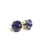 Earrings Gold Plated Silver.  SWAROVSKI CRYSTAL sparkling TANZANITE.  High quality.  Low prices.  (Jewelry)