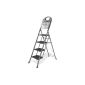 MSV 130012 Stepladder On Foot Guard with 4 Steps and Steel Crazy / Painting White / Black 51 x 80 x 159 cm (Housewares)