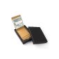 Distressed - Credit Card Holder with Stainless Steel Money Clip / money clip in gift packaging - beige (Office supplies & stationery)