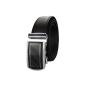 Genuine leather belts / Automatic buckle belt with automatic black and brown 3.5cm width (Textiles)